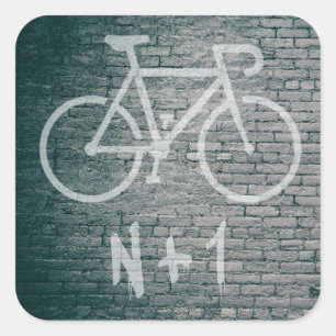 N+1 Bike Graffiti Vierkante Sticker