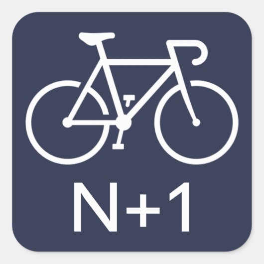 N+1 Bike Vierkante Sticker (Voorkant)