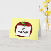 N° 1 Carte de note Apple pour enseignant (Fleur jaune)