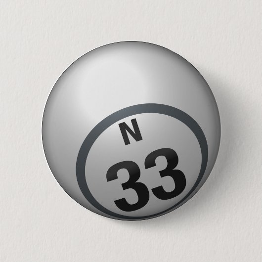 N 33 bingo ronde button 5,7 cm (Voorkant)