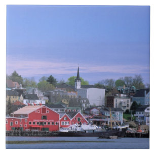 N.A. Canada, Nova Scotia. Een zicht op Lunenburg, Tegeltje