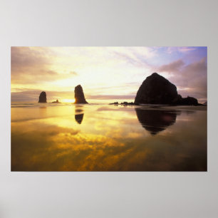 N.A., Verenigde Staten, Oregon, Cannon Beach Sunse Poster