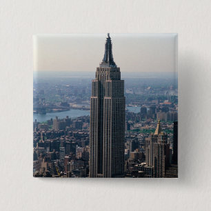 N.A., VS, New York, New York City. Het rijk Vierkante Button 5,1 Cm