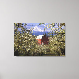 N.A., VS, Oregon, Hood River County. Rood Canvas Afdruk