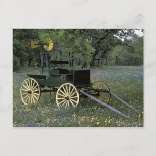 N.A., VS, Texas, Devine, Oude wagen en Briefkaart