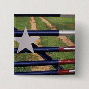 N.A., VS, Texas, Lake Buchanan, vlag van Texas Vierkante Button 5,1 Cm