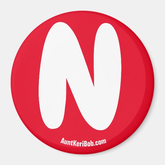 N Aimant de réfrigération rouge (Devant)