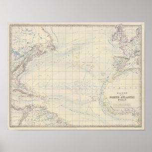 N Atlantische Oceaan Poster