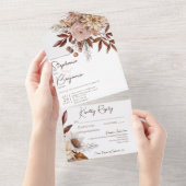 N. Barre - Rustieke Boho Blush Neutrals Bloemig Wi All In One Uitnodiging (Afscheurbaar)