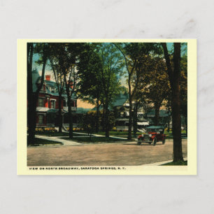 N. Broadway, Saratoga Springs, Vintage van New Yor Briefkaart