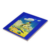 N. C. Wyeth cowboy Tegeltje (Zijkant)