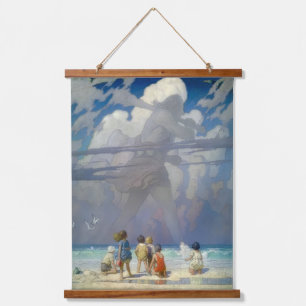 N.C. Wyeth De Reus 1923 Vintage Illustratie Hangend Wandkleed