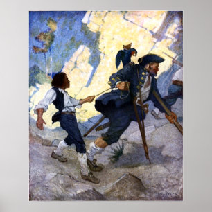 N. C. Wyeth Long John Silver en zijn Parrot Poster