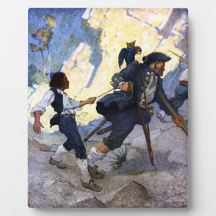 N. C. Wyeth Long John Silver en zijn Parrot Poster Fotoplaat