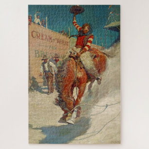 N C Wyeth Schilderij “The Rodeo” Legpuzzel