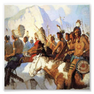 N C Wyeth Schilderij "The War Party" Foto Afdruk