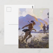N C Wyeth Western schilderen "The Tomahawk" Briefkaart (Voorkant / Achterkant)