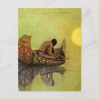 N C Wyeth westers schilderij 'De Stille Visser' Briefkaart