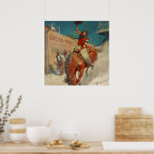 N C Wyeth westerse schilderij "De Rodeo" Poster (Keuken)