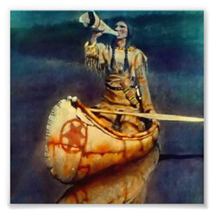 N C Wyeth westerse schilderij 'De roep van de elan Foto Afdruk