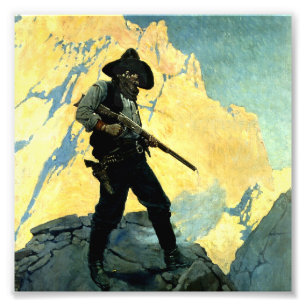 N C Wyeth westerse schilderij “Laatste stand” Foto Afdruk
