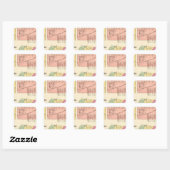 N Castle, stad Vierkante Sticker (Vel)