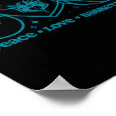 N Charlotte Hornets Peace Love Sketll  Poster (Hoek)