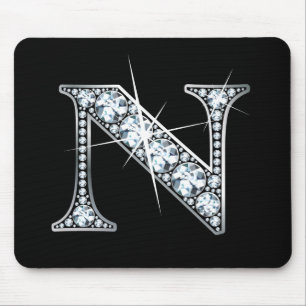 "N" Diamond Bling Mousepad Muismat