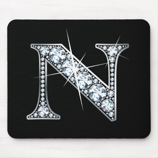 "N" Diamond Bling Mousepad Muismat (Voorkant)