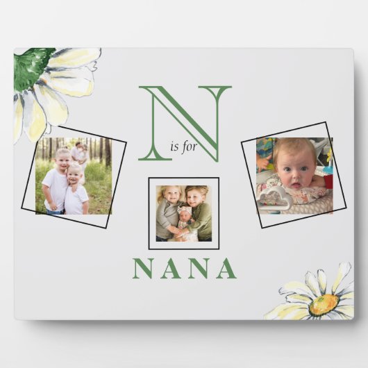 N est pour Nana 3 Photo Collage Plaque (Devant)