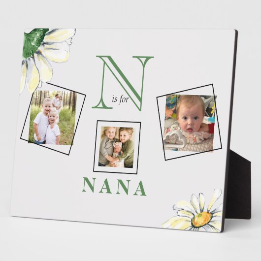 N est pour Nana 3 Photo Collage Plaque (Côté)