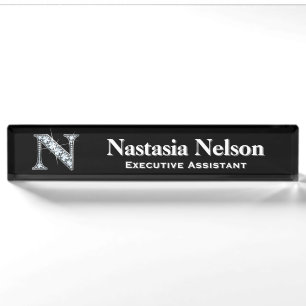 N Faux Diamond Desk Naambordje