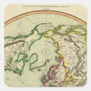 N Hemisphere, vliegtuig van Londen Vierkante Sticker