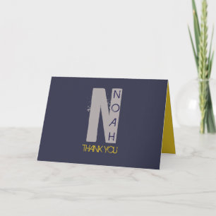 N Initiaal Collectie Bar Mitzvah - Hartelijk dank Bedankkaart
