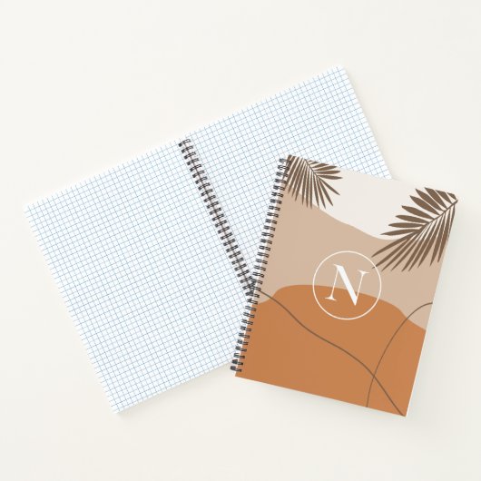 N - Initiaal Monogram Letter N Abstract Design Notitieboek (Binnen)