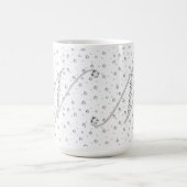 N Initiaal Monogram White Diamonds Print Koffiemok (Center)