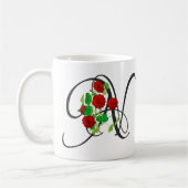 N initial, Mug de café de Nasturtium Vintage (Gauche)