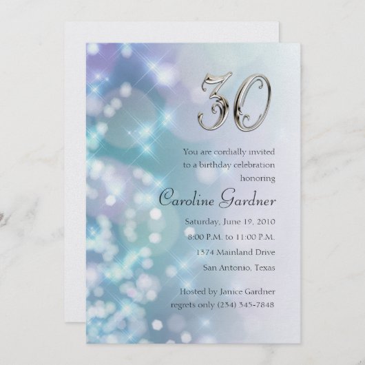 N° Invitation Anniversaire Lumières (Devant / Derrière)