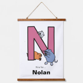 N is voor... gepersonaliseerd hangend wandkleed