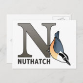 N is voor Nuthatch Briefkaart (Voorkant / Achterkant)
