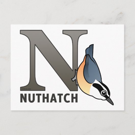N is voor Nuthatch Briefkaart (Voorkant)