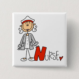N is voor Verpleegkundige Vierkante Button 5,1 Cm