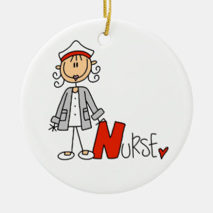 N is voor verpleegster keramisch ornament