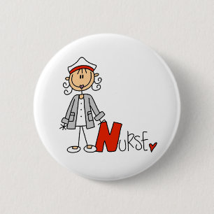 N is voor verpleegster ronde button 5,7 cm