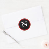 N : Lettre N initiale N Sticker rouge, blanc et no (Enveloppe)
