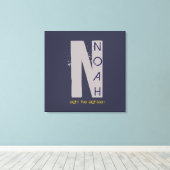 N Monogram Initiaal Bar Bat Mitzvah Sign-In Board Canvas Afdruk (Insitu (Houten vloer))