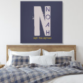 N Monogram Initiaal Bar Bat Mitzvah Sign-In Board Canvas Afdruk (Insitu (Slaapkamer))