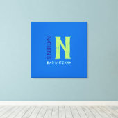 N Monogram Initiaal Bar Bat Mitzvah Sign-In Board Canvas Afdruk (Insitu (Houten vloer))