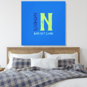 N Monogram Initiaal Bar Bat Mitzvah Sign-In Board Canvas Afdruk (Insitu (Slaapkamer))