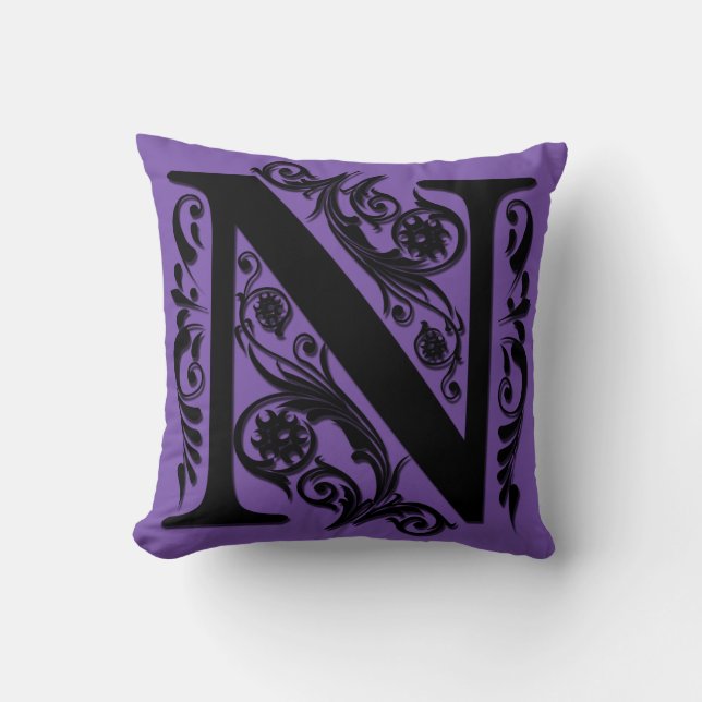 N Monogramme initiale - Coussin (Recto)